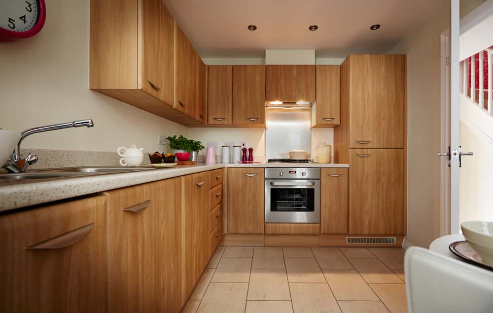 mid century modern L-shaped kitchen