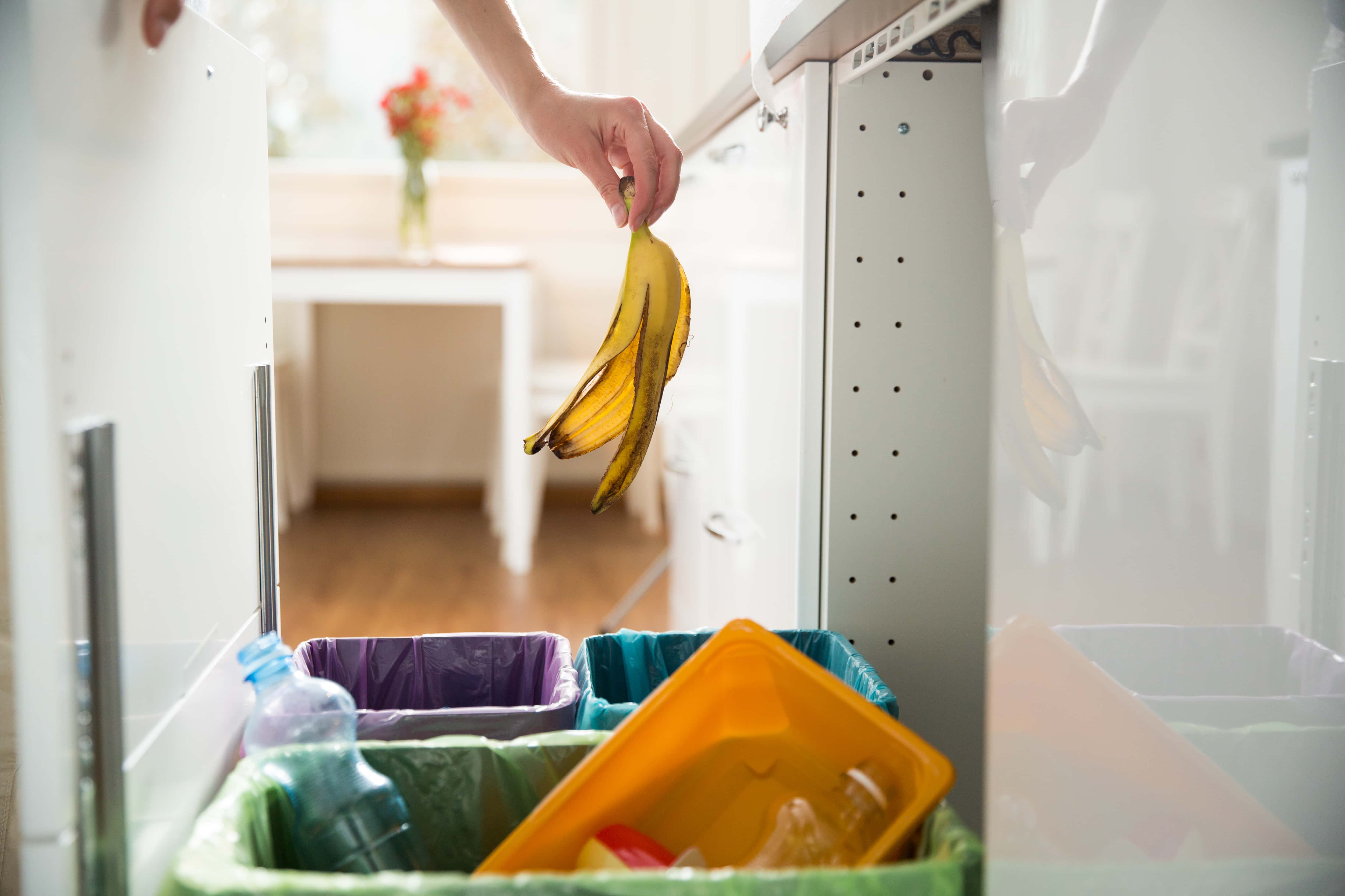 trash bin space in kitchen