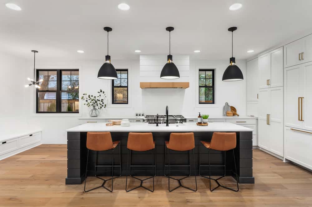 kitchen island with seating area