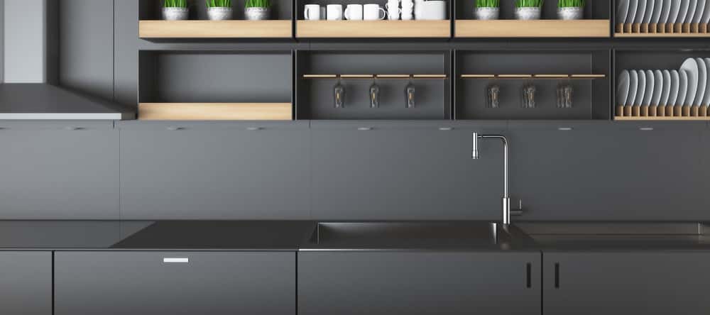 open shelves 