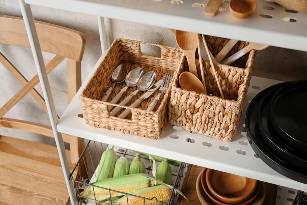 wicker basket drawers