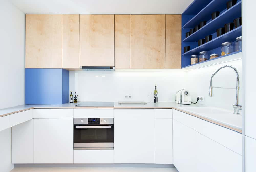 Blue kitchen cabinets