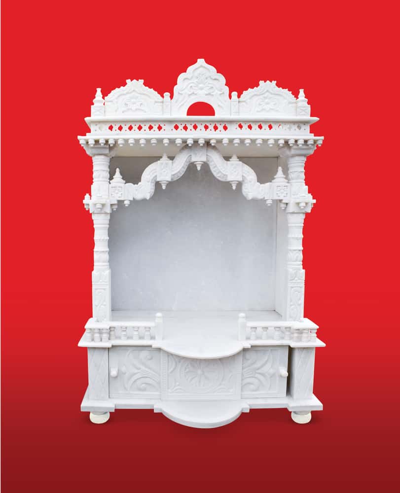 white pooja units