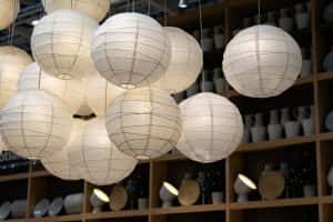 Rice paper lamps for rental home