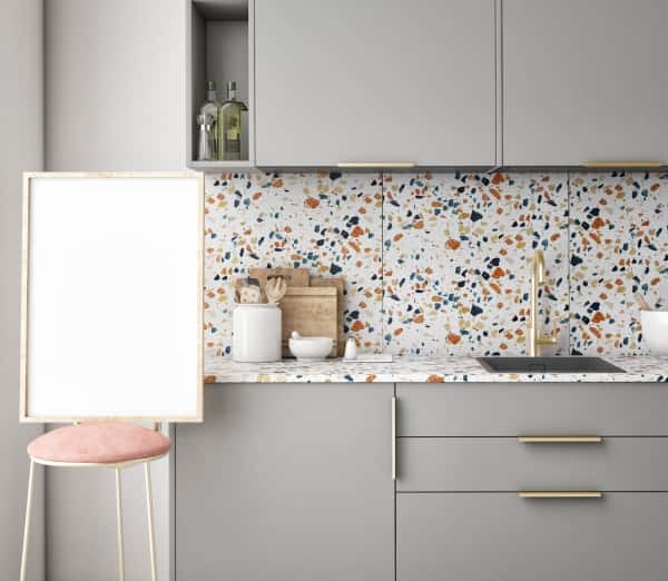  Terrazzo Tiles use in Kitchen