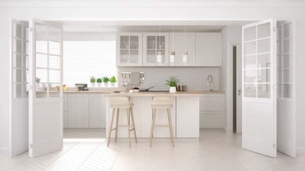 elegant white kitchen theme 