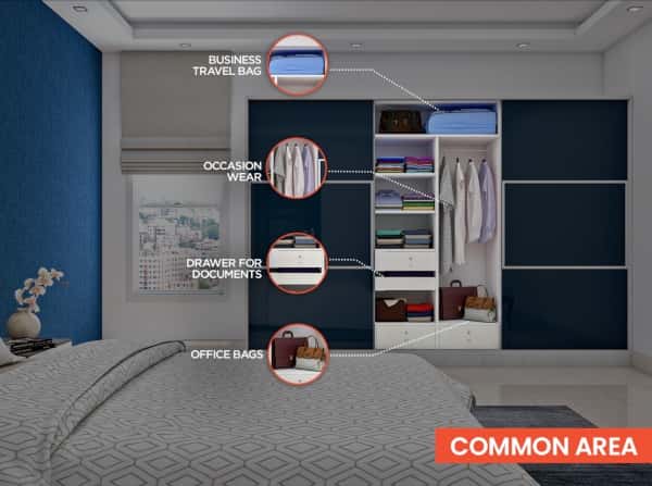 wardrobe that is shared by a man and a woman