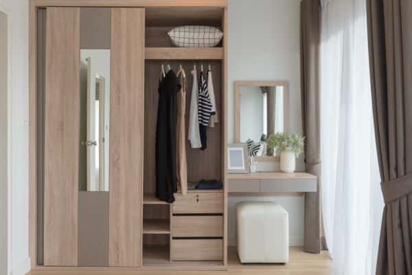 wardrobe inside a bedroom