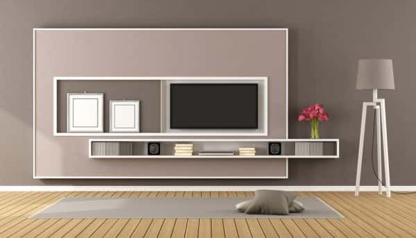 TV unit with picture and frame