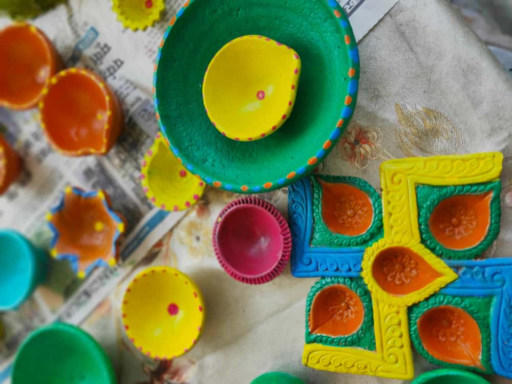 diya decoration at home
