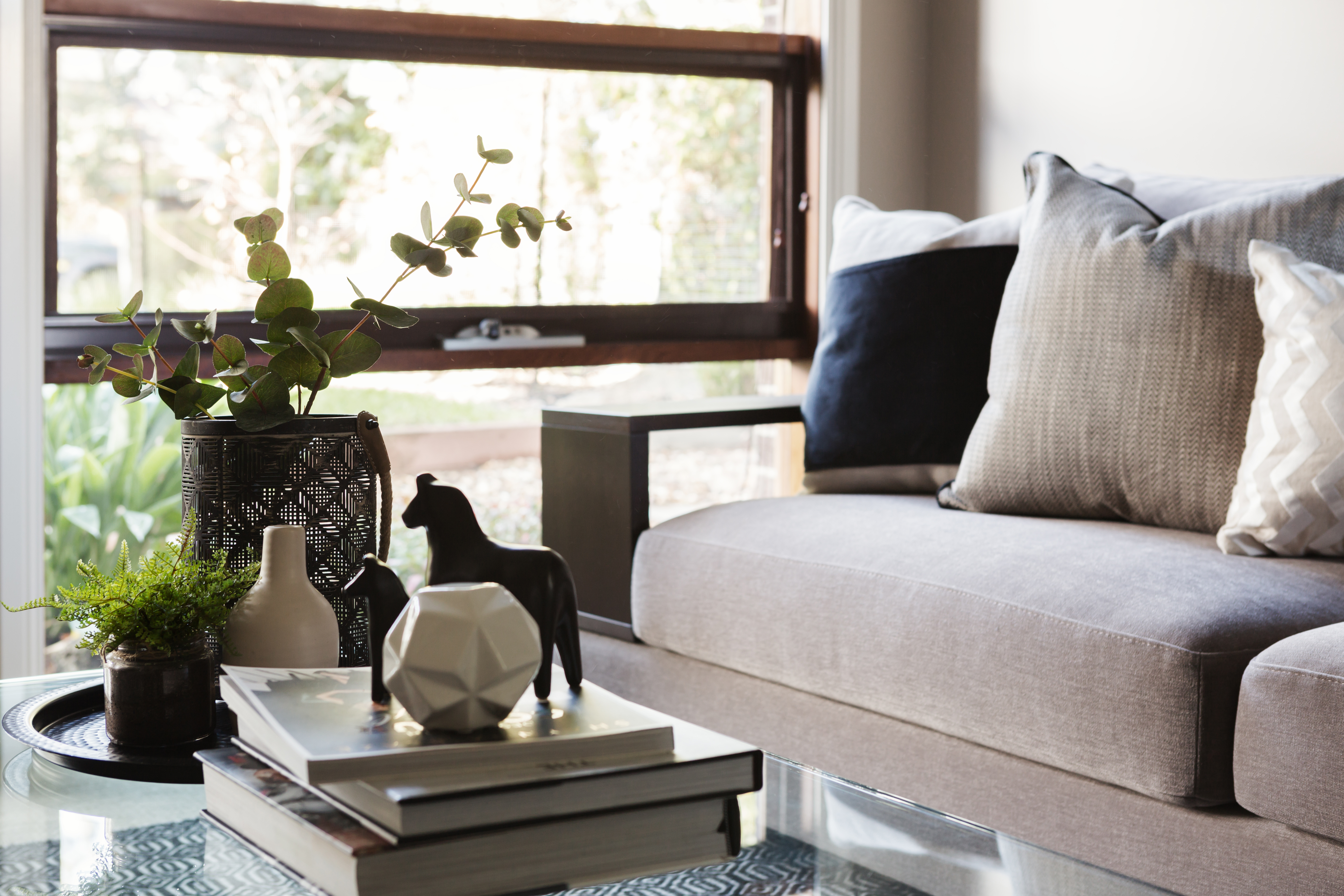 decorate with cream colour sofa