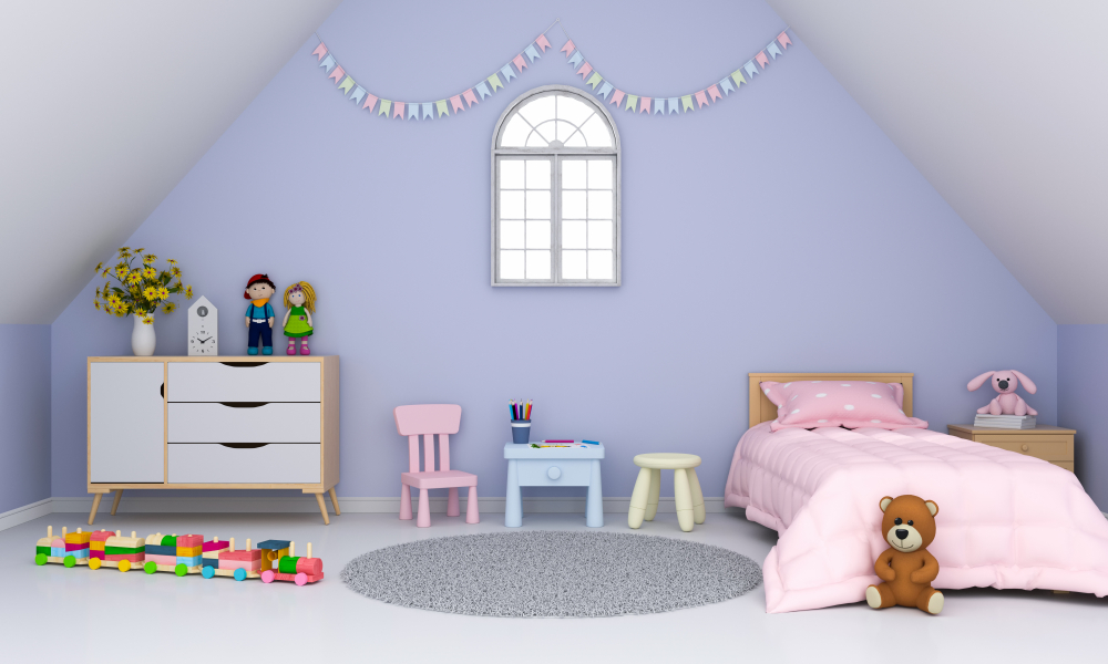 accent wall in kids bedroom