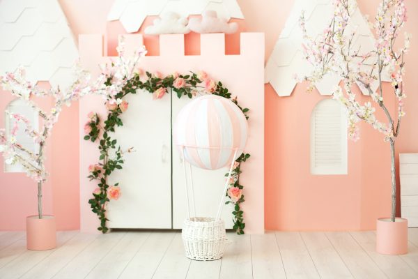 Pastel peach kids bedroom designs
