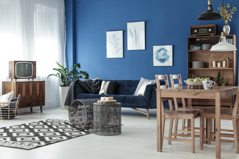 classic blue living room