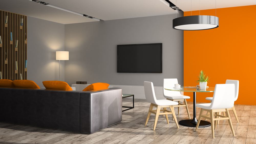 black and orange colour wall
