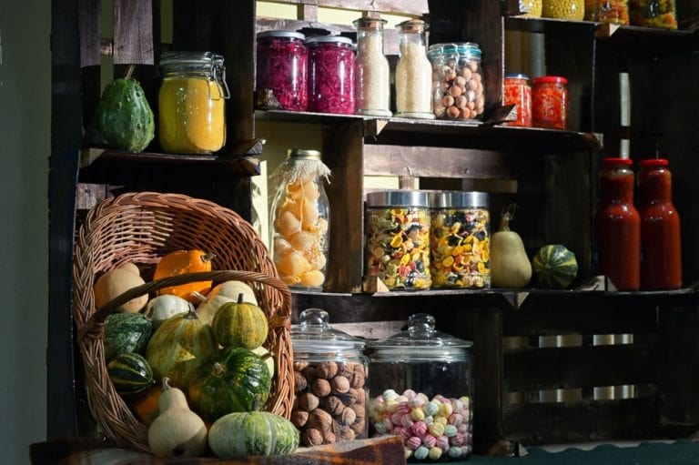 black pantry unit