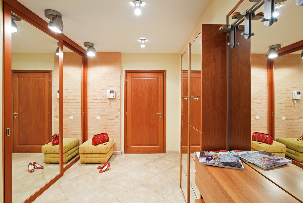 parallel mirrored wardrobe