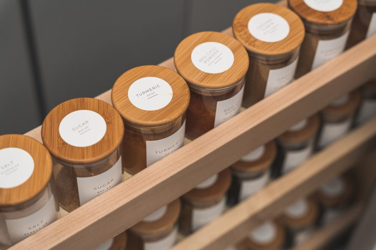 pull-out spice rack for pantry