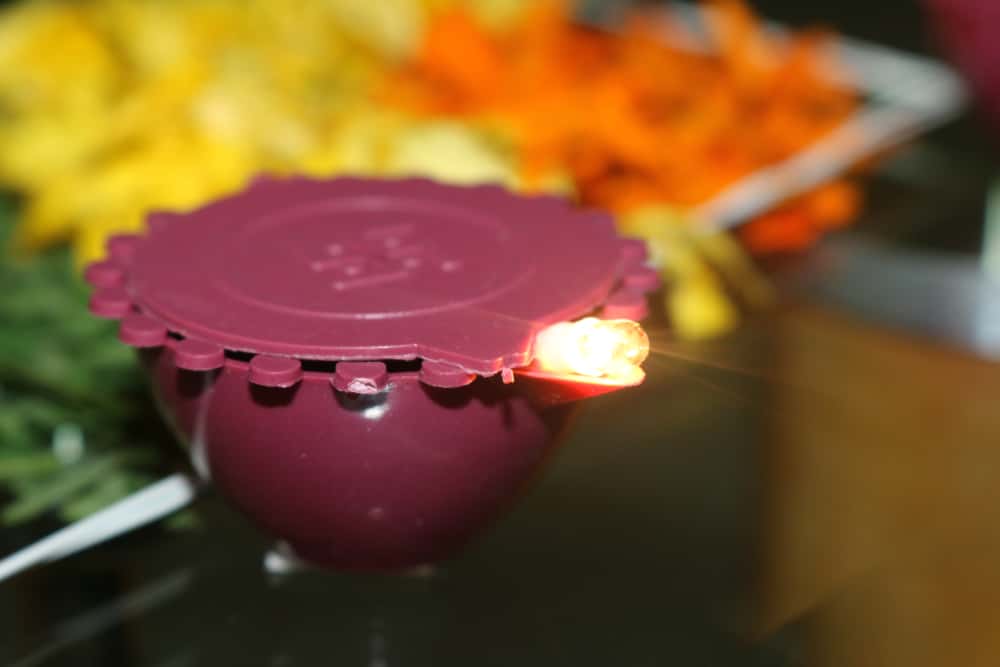electric lamps and diyas