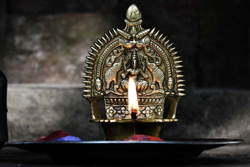 pooja candles and lamps
