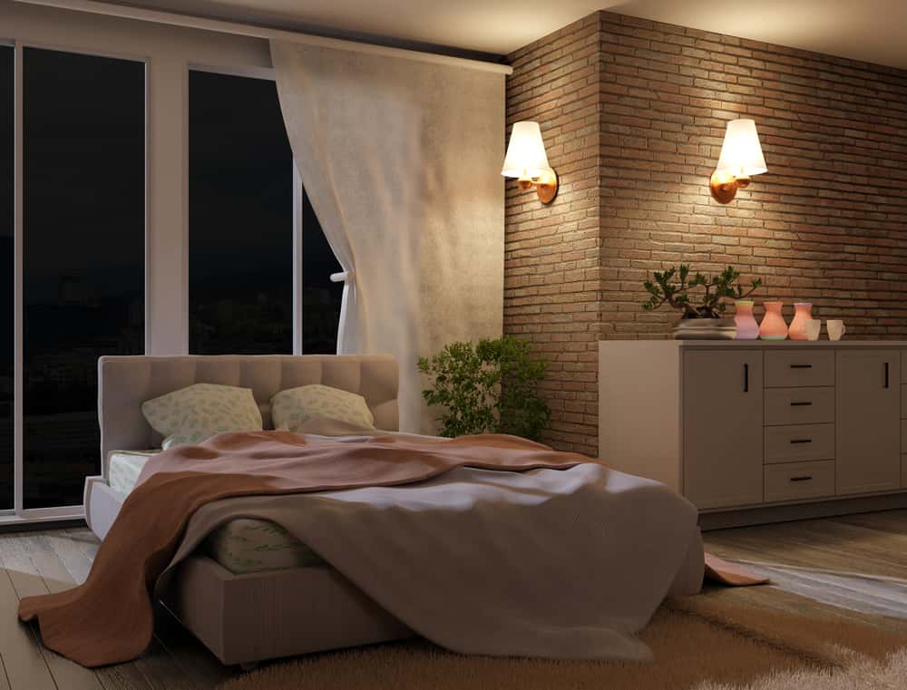 wall sconce in bedroom