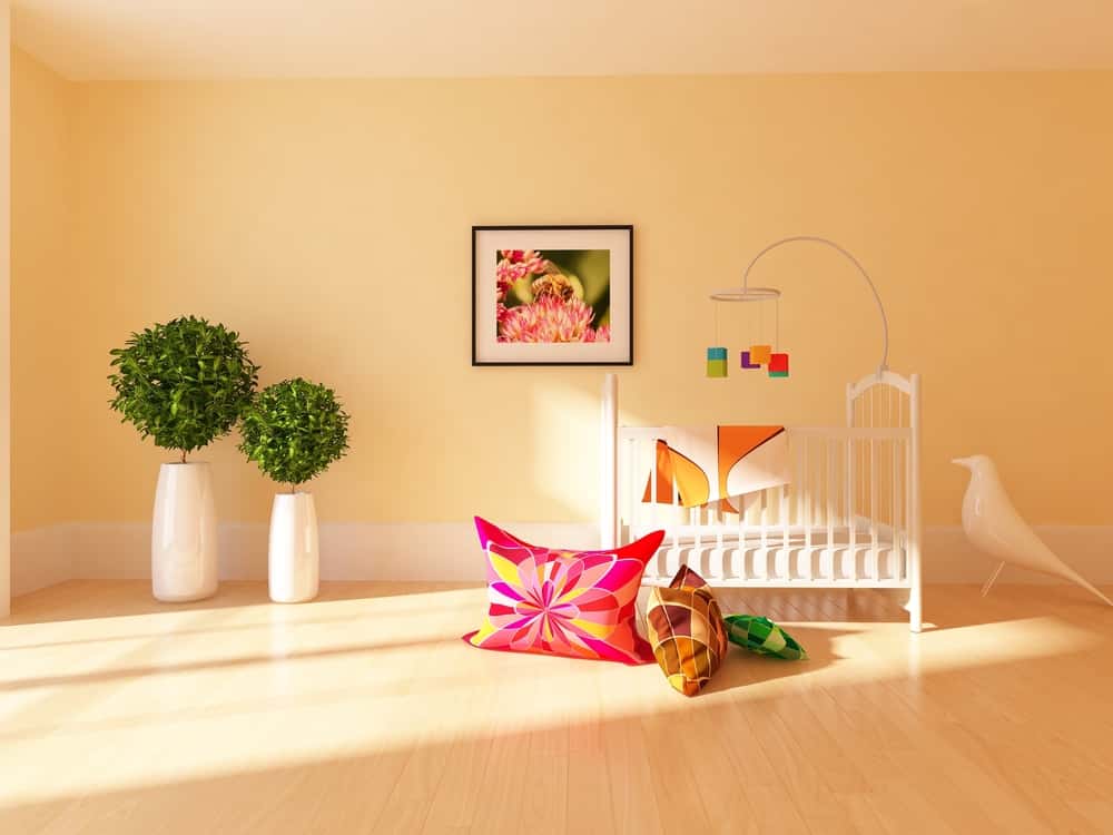 muted orange nursery