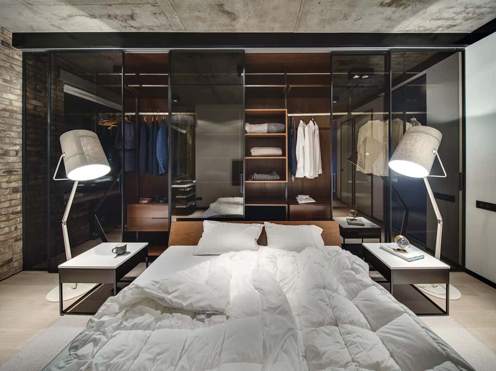 wardrobe chic black glass door