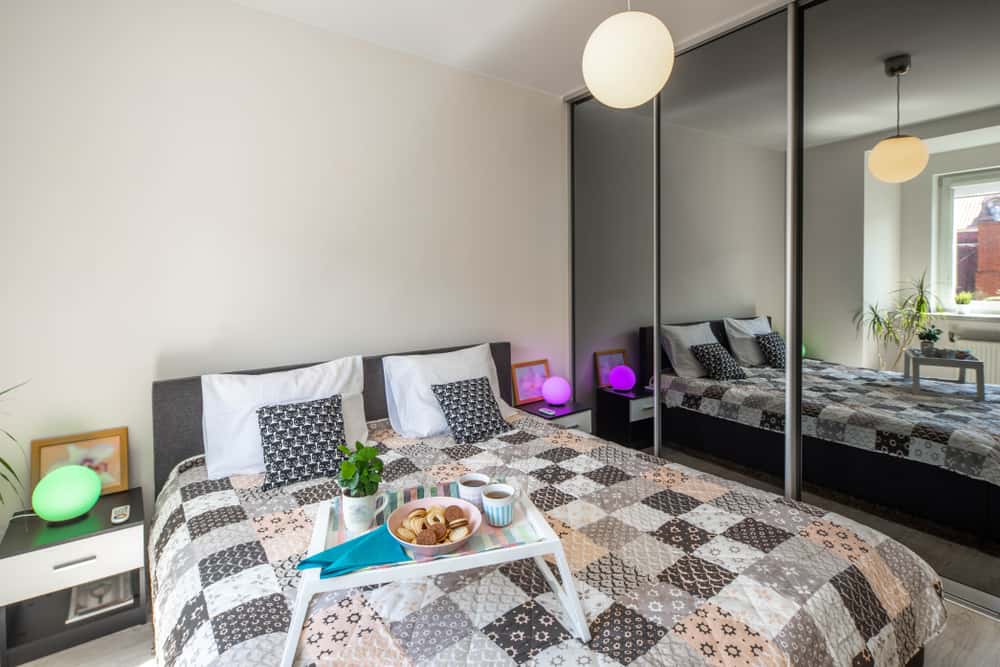 wardrobe full mirrored doors