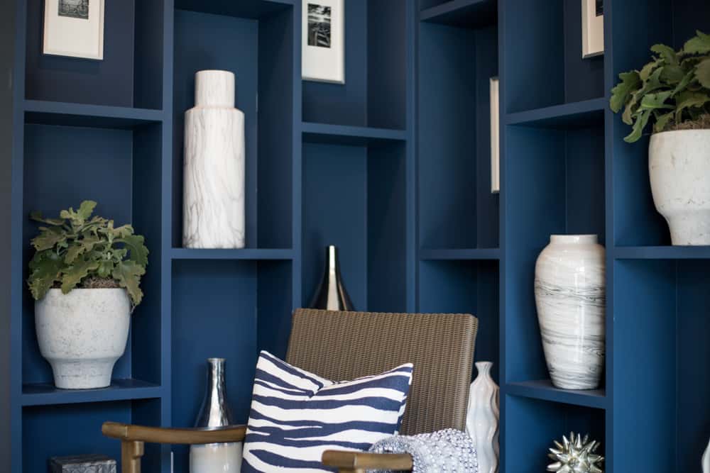 built-in shelving for accent wall designs