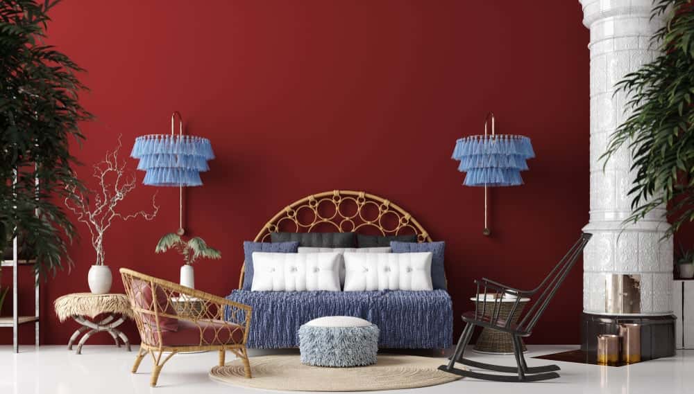 deep red and off-white colour combination