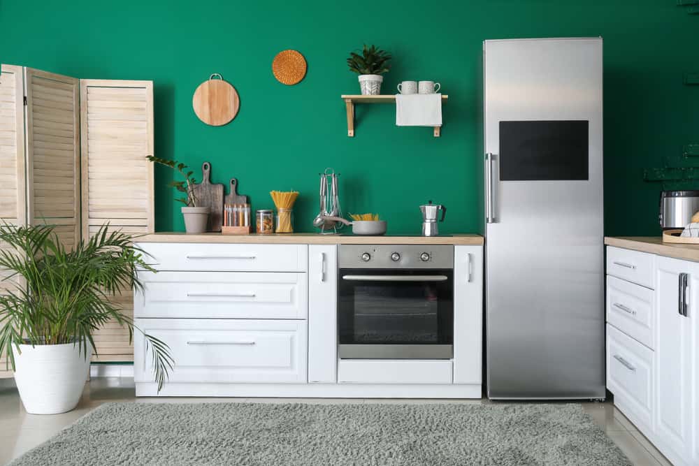 green mosaic tiles kitchen ideas