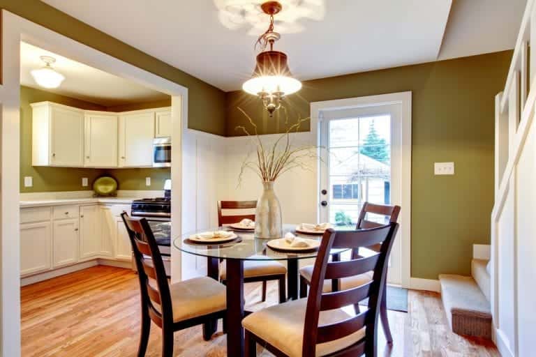kitchen in olive green