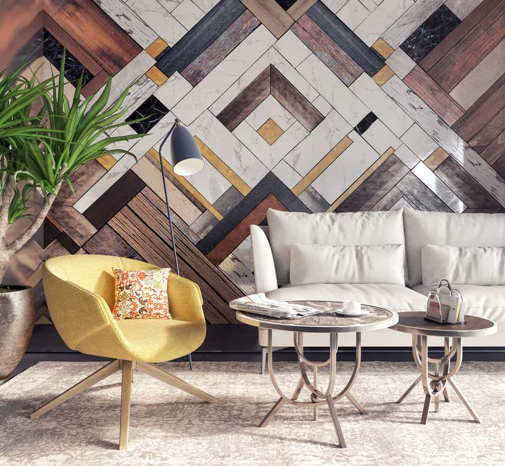 patterned accent wall