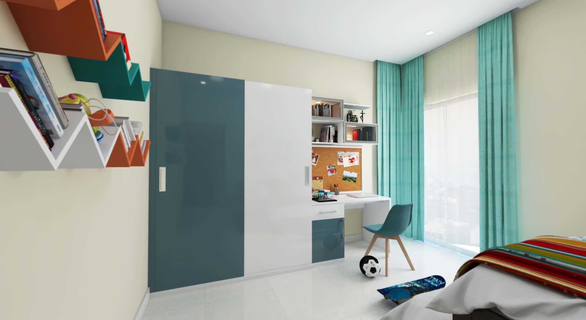 bedroom color curtains