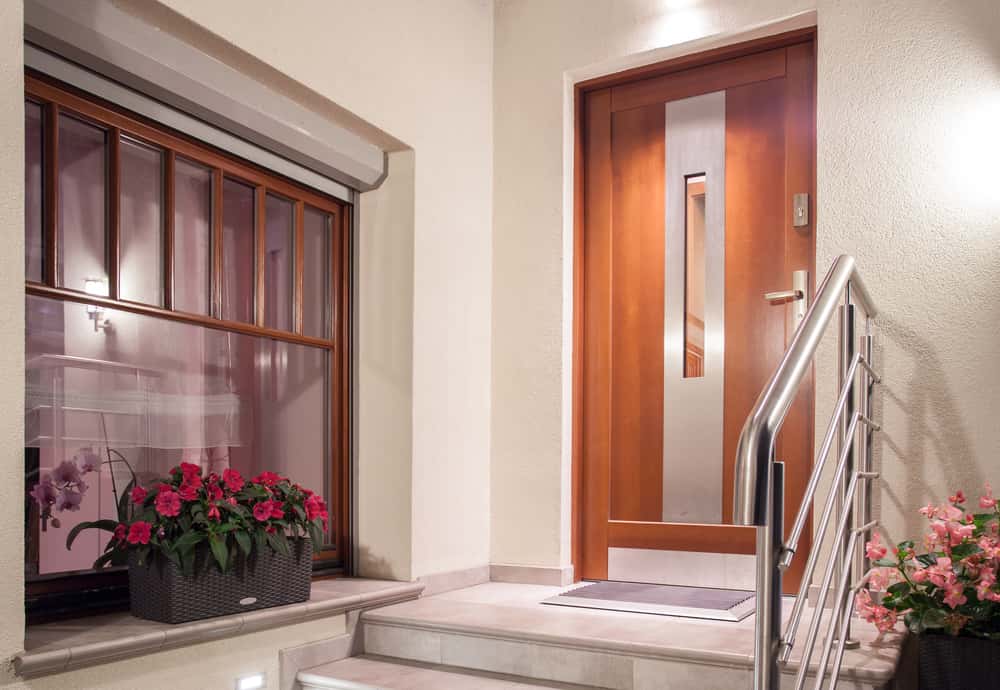 contemporary teak wooden door design