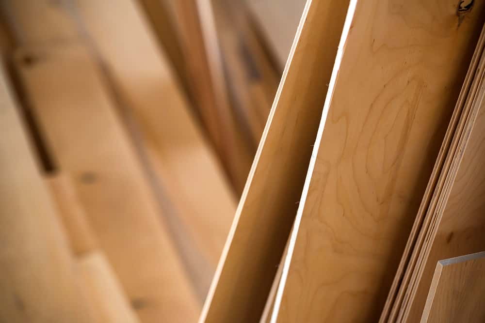 Smooth HDHMR Boards stacked for furniture and kitchen cabinet construction