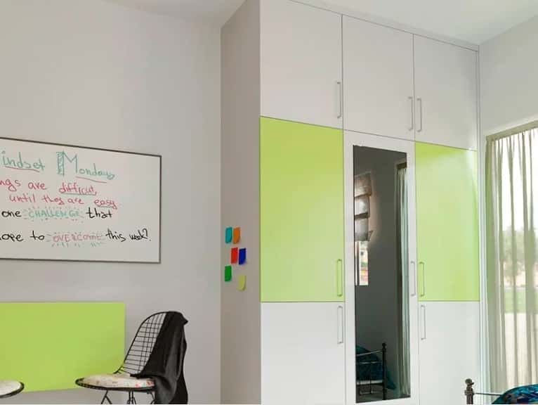 lemony yellow and white wardrobe