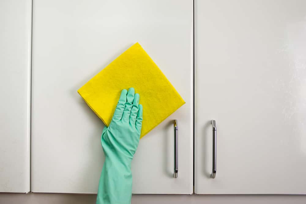 Cleaning HDHMR Boards cabinet surface with ease using soft damp cloth