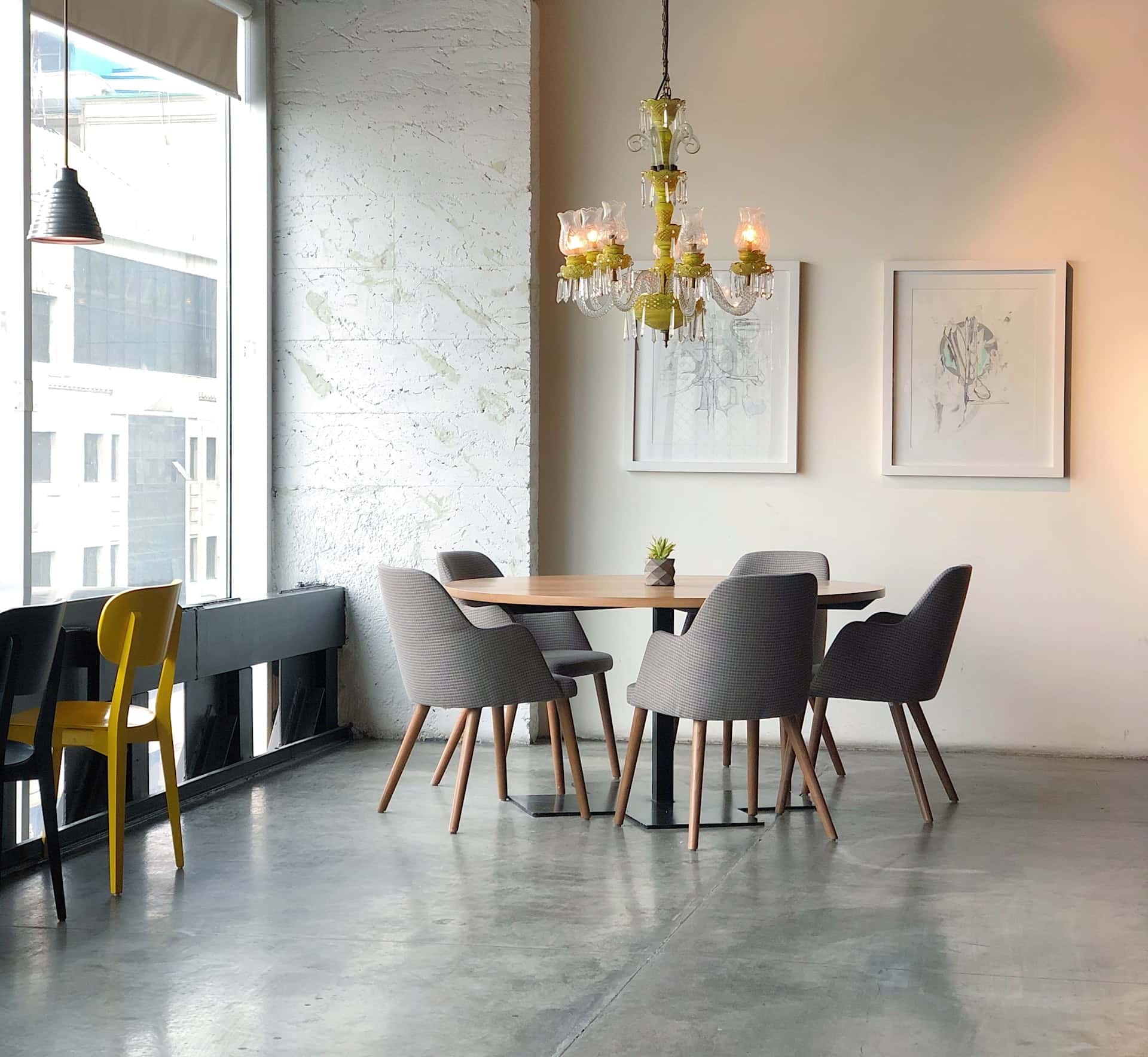 Cozy HDHMR board dining set in modern interior with bright natural light