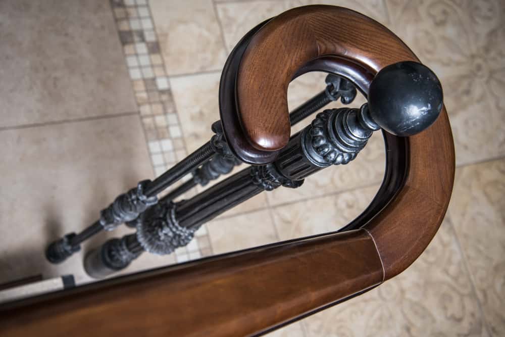 wrought iron wooden railing designs