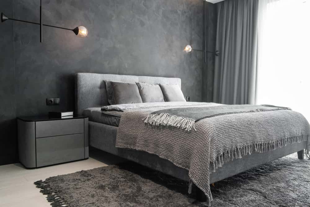 black master bedroom