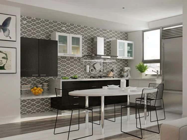 Small Open Kitchen Design with Modern Finishes