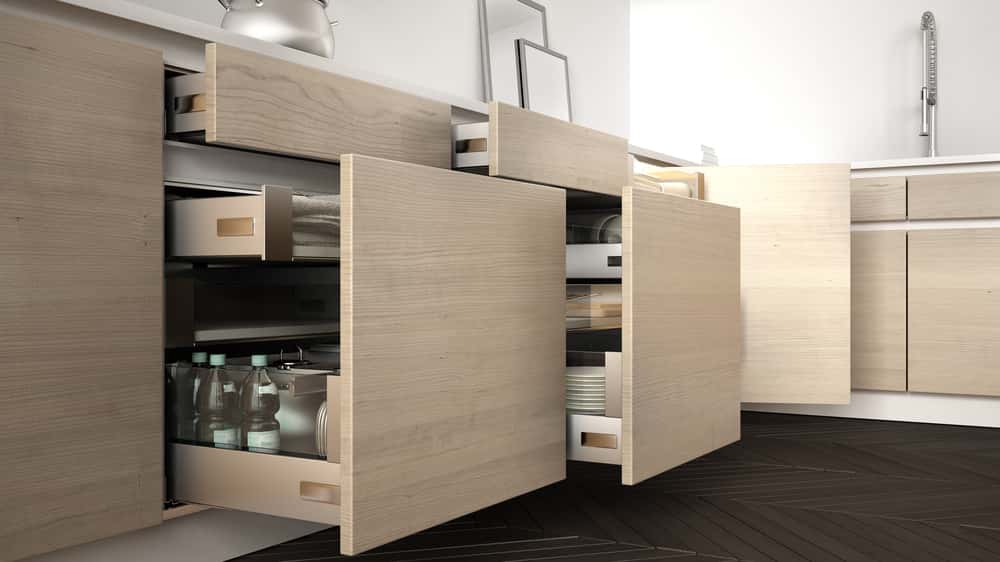 Open Kitchen Design with Sleek Storage Solutions