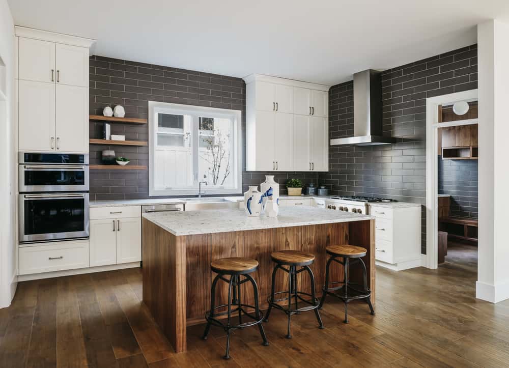 light-coloured kitchen island