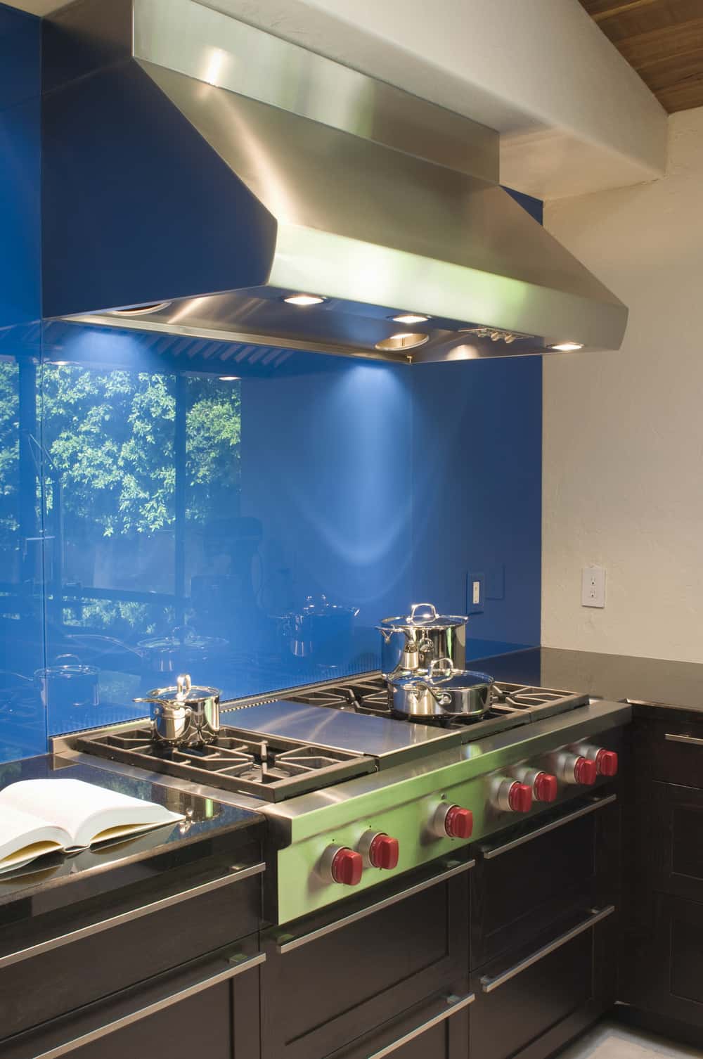 metallic backsplash kitchen