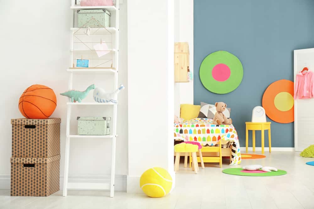 ladder shelves for toy storage