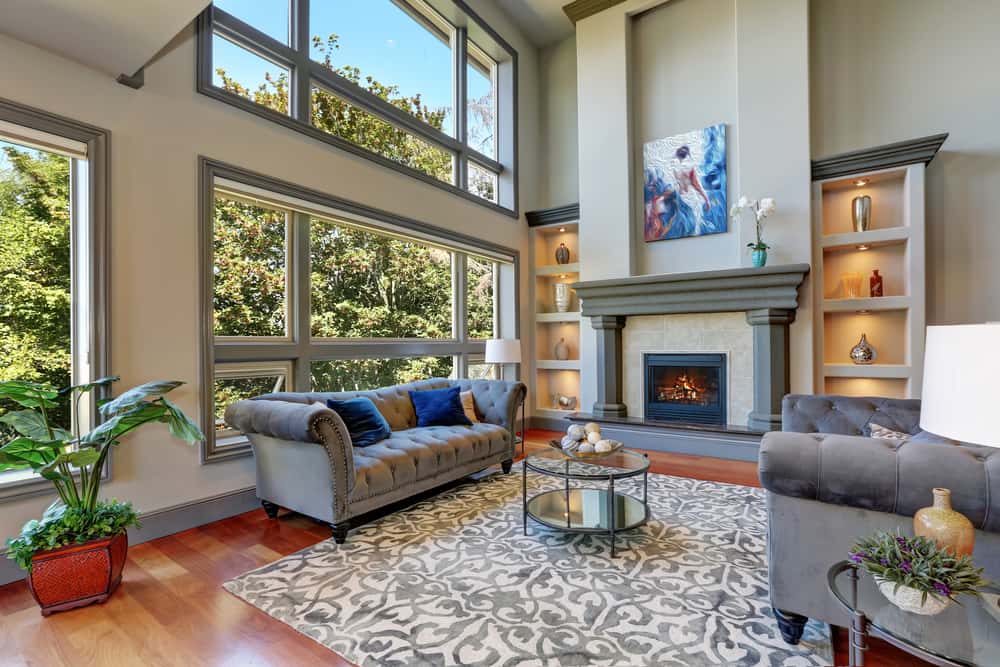 white and grey family room