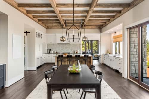 wooden cieling for brown living room
