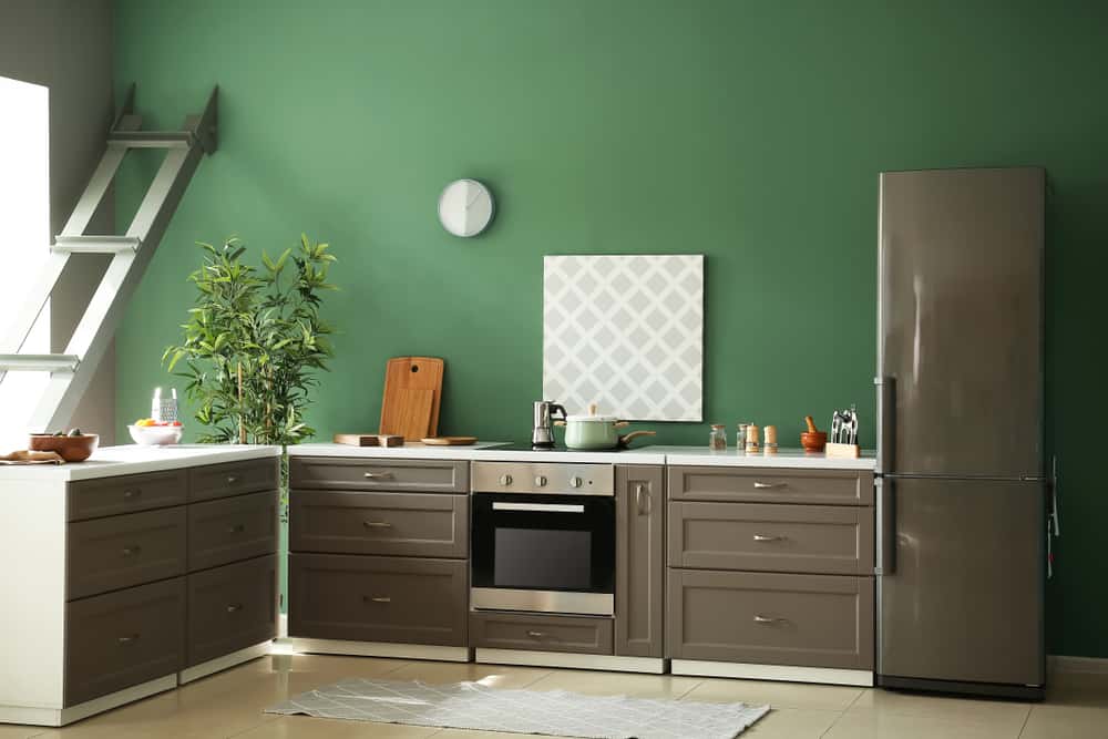 calming green kitchen