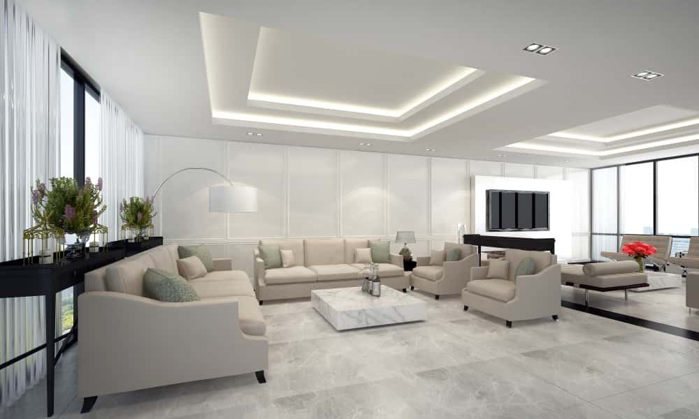 Elegant gypsum vs pop ceiling design adding modern style to living room
